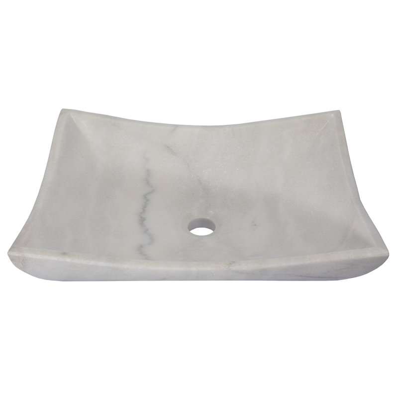 Lavabo de salle de bain vasque rectangulaire en marbre gris 14,75 po Eden Bath