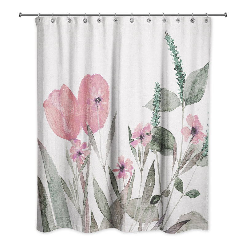 Rideau de douche simple , Rose