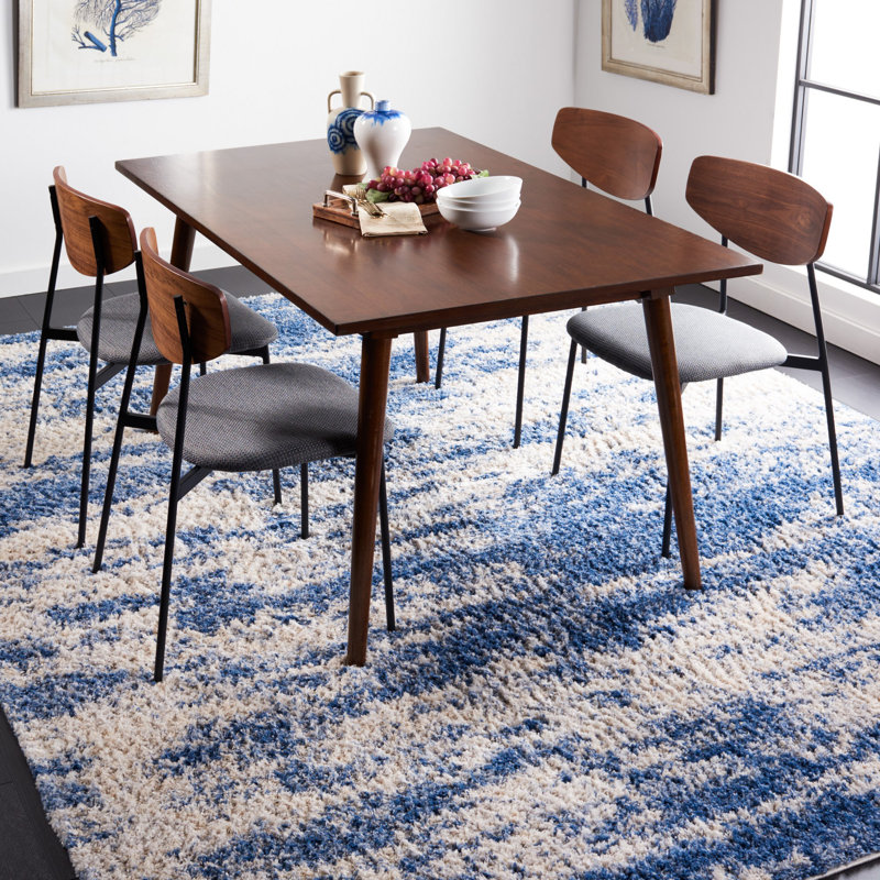 Mercurio Abstract Beige/Blue Area Rug, Rectangle 8' x 10'