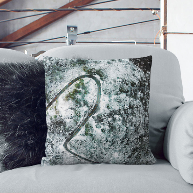Winter Forest Vol.12 Scatter Cushion, 40cm H x 40cm W x 15cm D, Grey/Teal