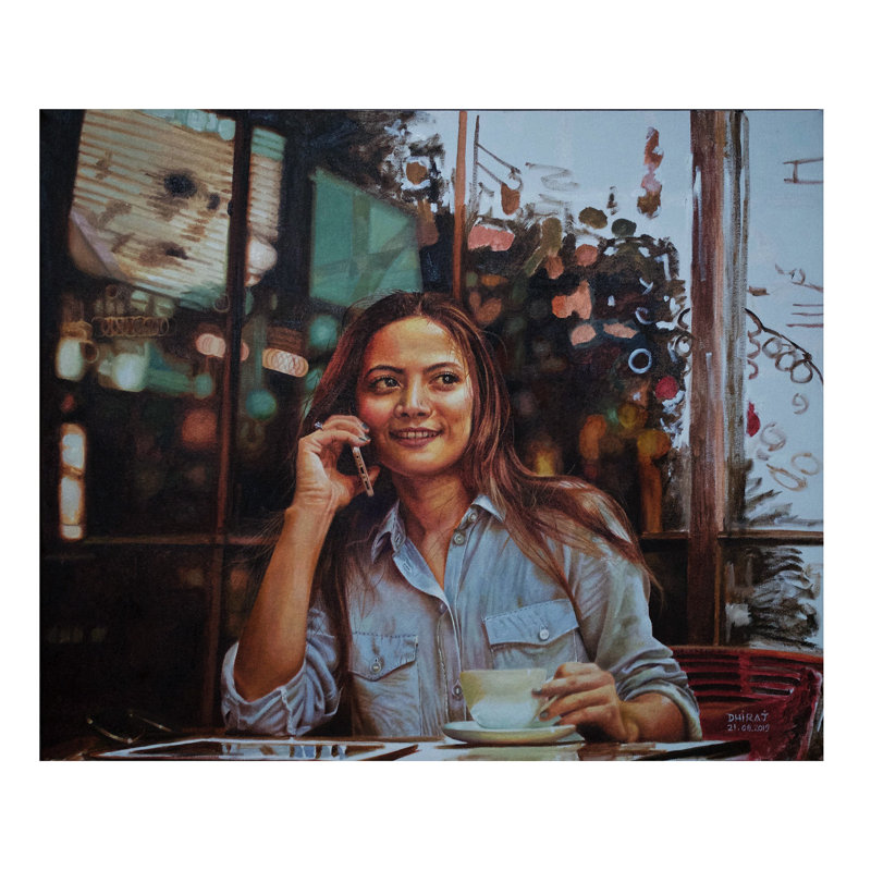 Bonjour | Peinture par Dhiraj Khandelwal | Huile sur toile