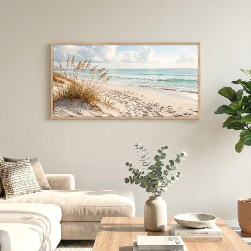 «Beach Scene», reproduction d'art sur toile, ensemble de 1, Naturel, 48“W x 24”H