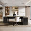 Bureau de direction en L 85,8 po avec classeur et rangement multiple-805211969