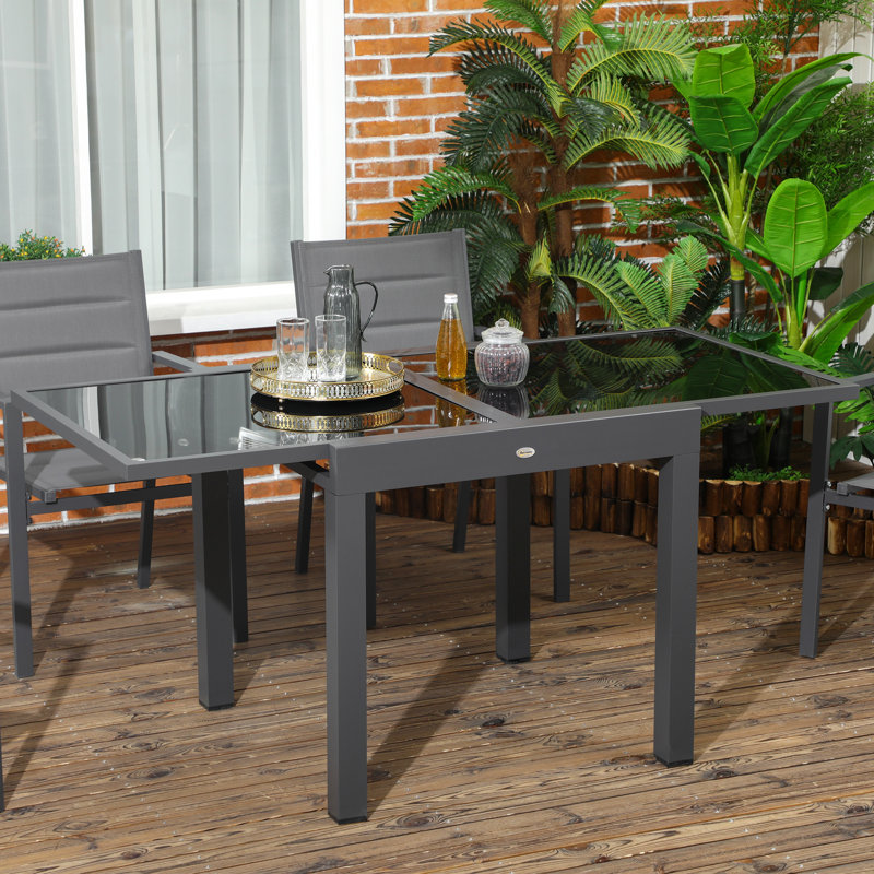 Rectangular Metal Outdoor Balcony Table - 80 cm W 160 cm D
