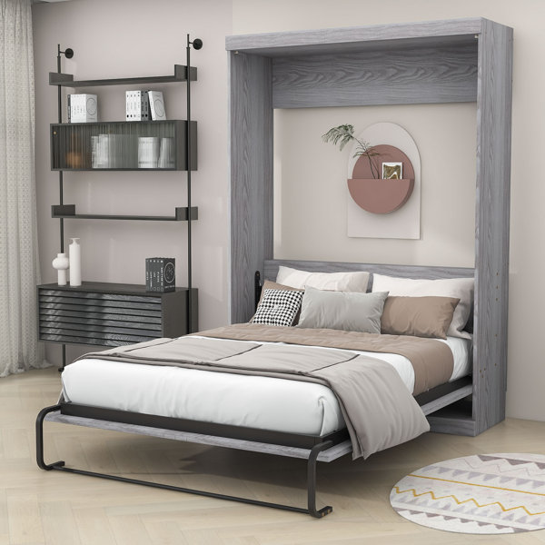 Loon Peak® Harilda Murphy Wooden Bed | Wayfair