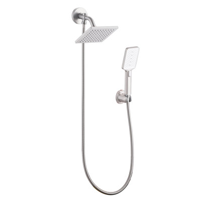 Ensemble de pommeau de douche mural rectangulaire en acier inoxydable avec douche à main