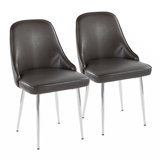 33.75'' H PU Leather Upholstered Metal Side Chair
