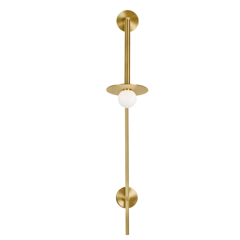 Nodes 1 - Light Swing Arm, Burnished Brass, 48.38" H x 8" W x 19.88" D