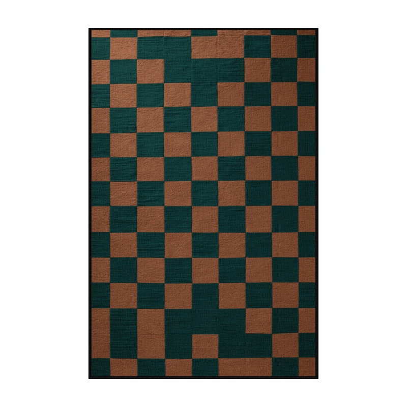 Tapis botanique brun lavable à la machine, Rectangle 6 pi x 9 pi