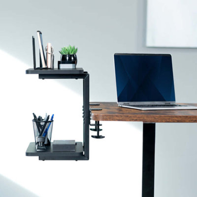 Vivo Black 16" Clamp-On Flexible Shelving Unit Organizer For Desk Accessories