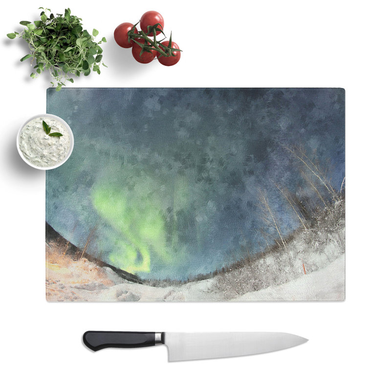 The Northern Lights Chopping Board, 0.4cm H x 28.5cm W x 39cm L