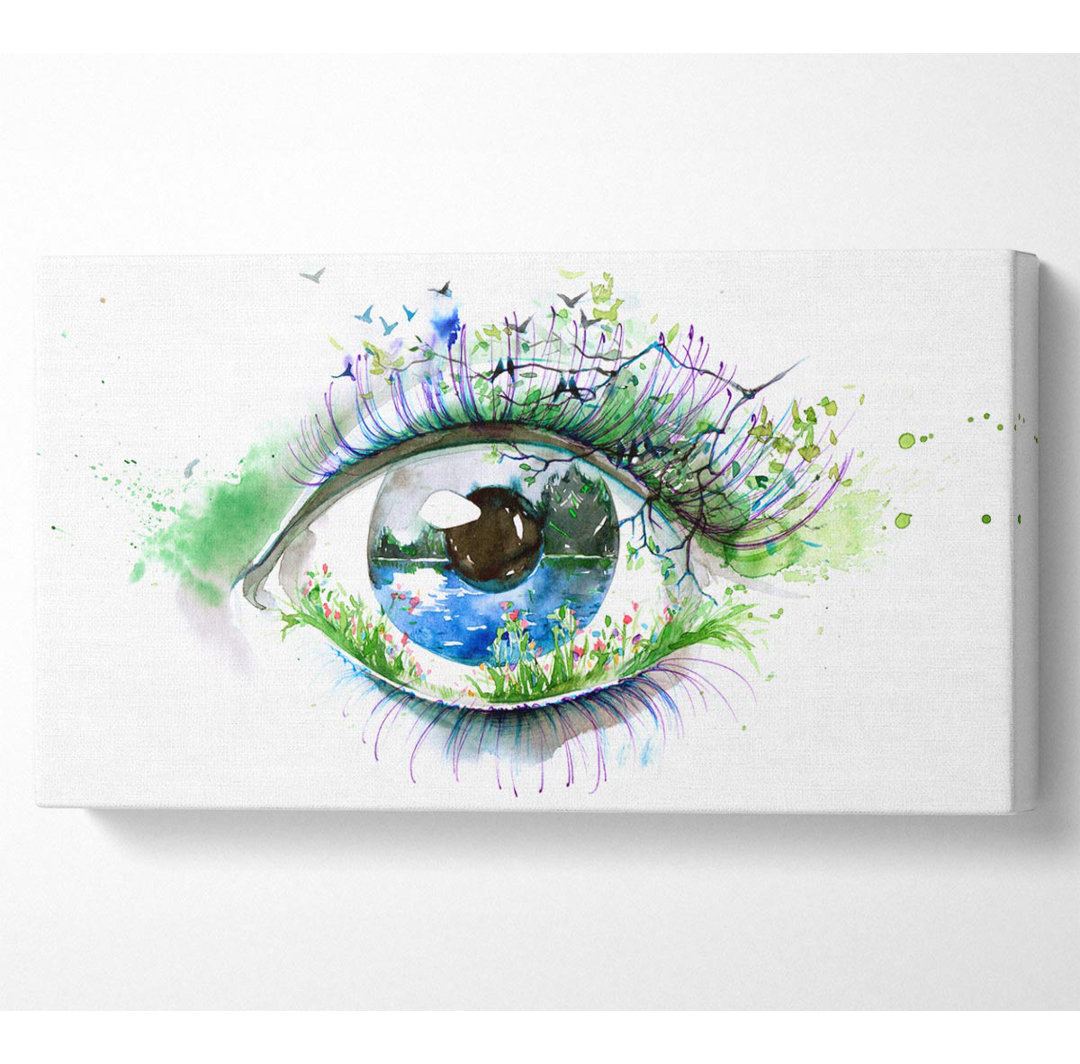 Aquarell Natur Auge Breite Leinwand drucken