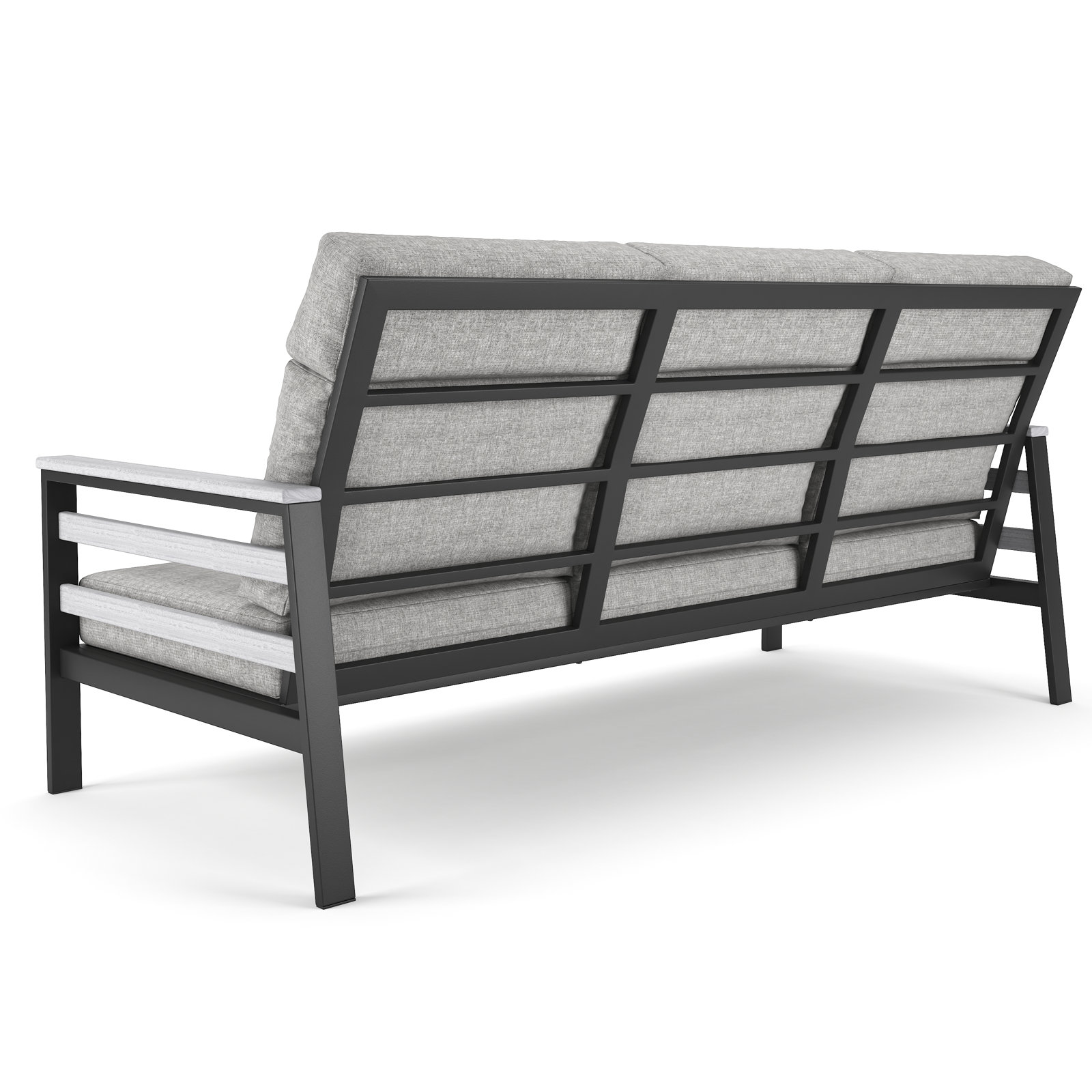 Townsend 80" Sunbrella® Patio Sofa, Canvas Granite, White