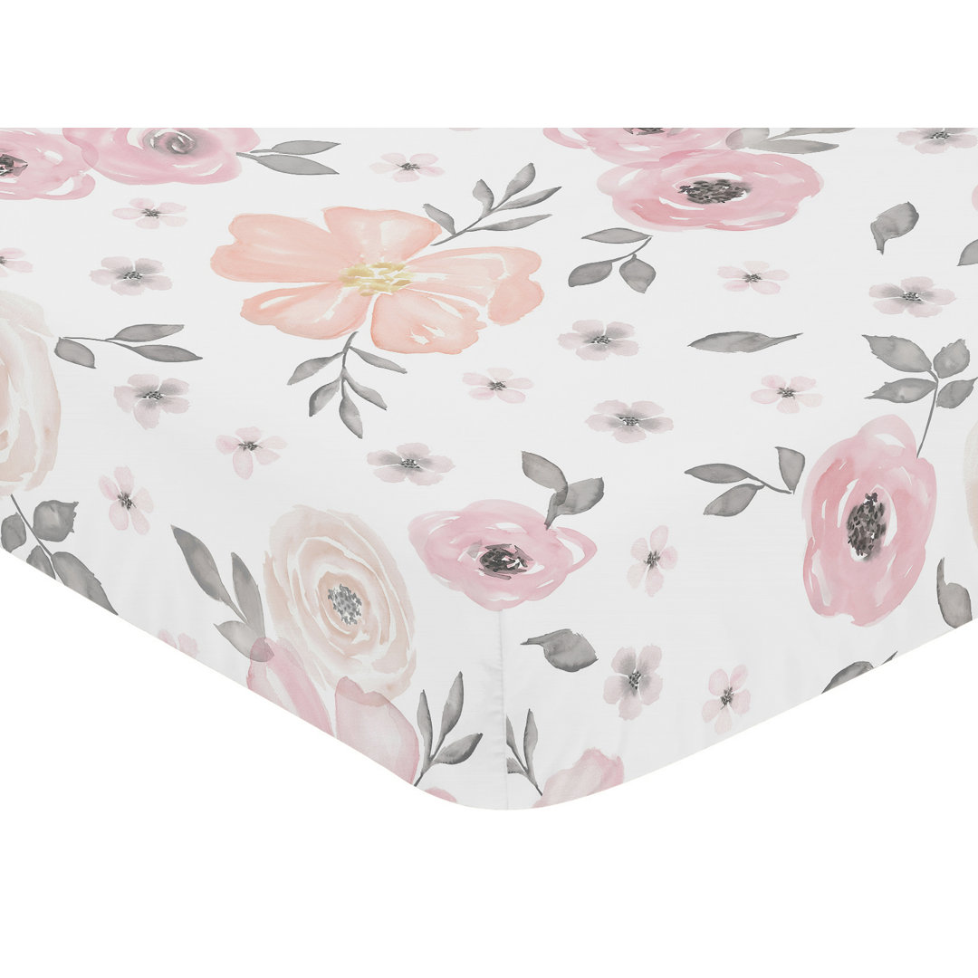 Watercolor Floral Fitted Crib Sheet Sweet Jojo Designs