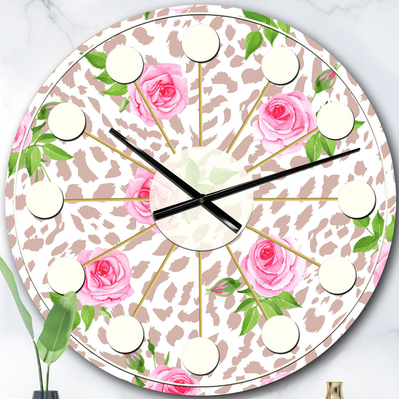 Horloge murale Leopard Fur Safari IV - Mid-Century, Surdimensionné
