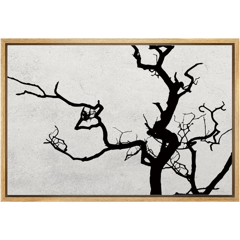Signe, reproduction d'art sur toile encadrée, arbre, silhouette et fond gris, illustrations de plantes, impressionisme, noir et blanc, pour le salon, la chambre à coucher, le bureau