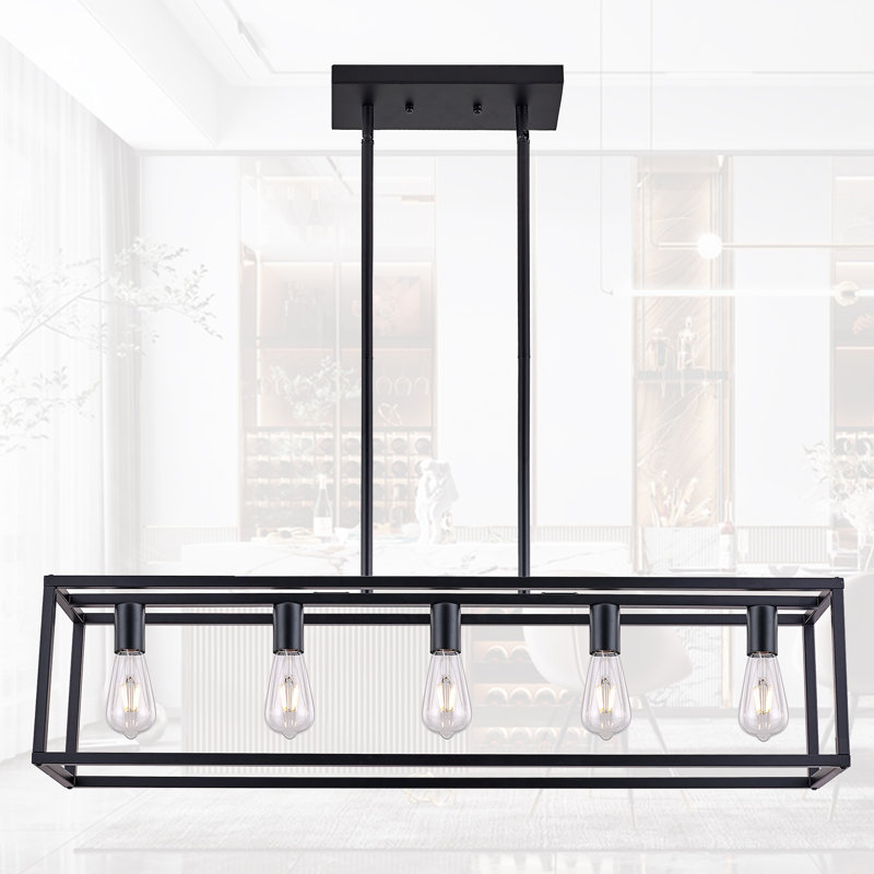Ahslee 5 - Light Square/Rectangle Pendant, Black