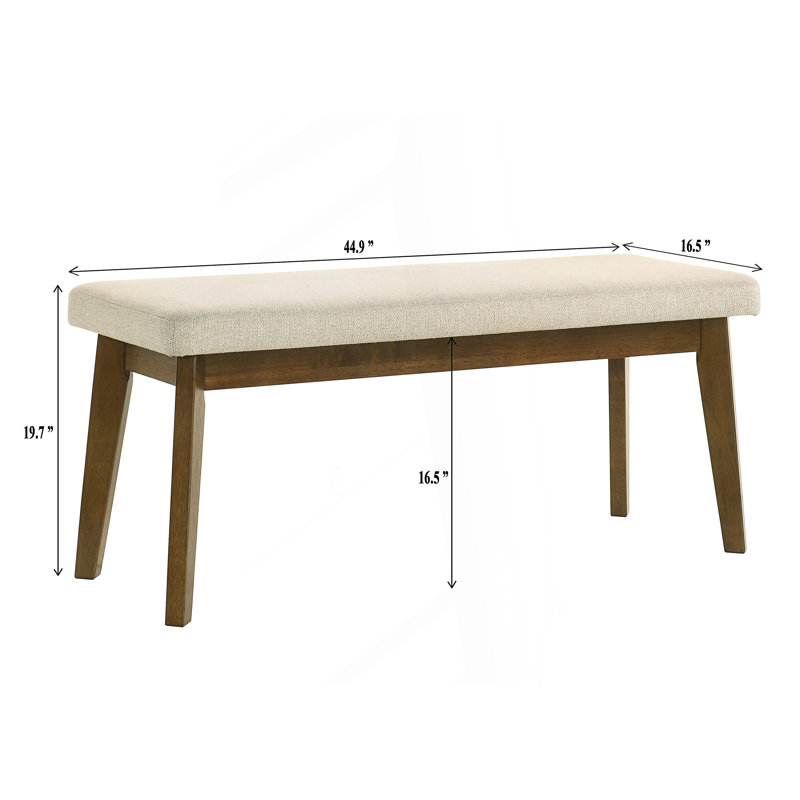 Banc rembourré monobloc de style moderne du milieu du siècle