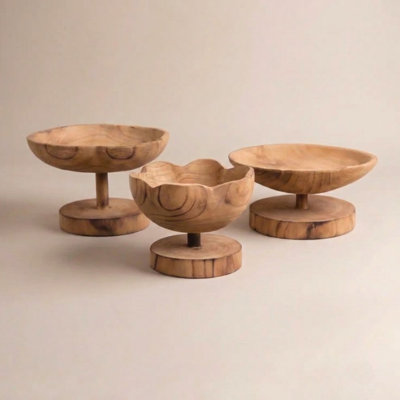 3-Piece Wood Bowl Sculpture