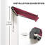 Auvent rétractable de 10 pi x 8 pi, parasol de patio avec manivelle. Et eau -, cadre en aluminium pour terrasse, balcon, cour. Manivelle corail. Marron