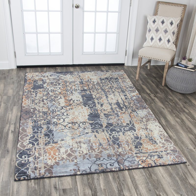Tapis de la zone grise laine Thora, Rectangle 3 pi x 5 pi