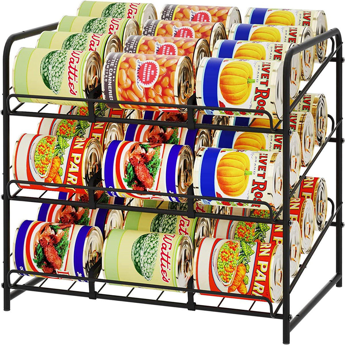 Auledio Can Organizer Rack Stackable Metal Can Organization and