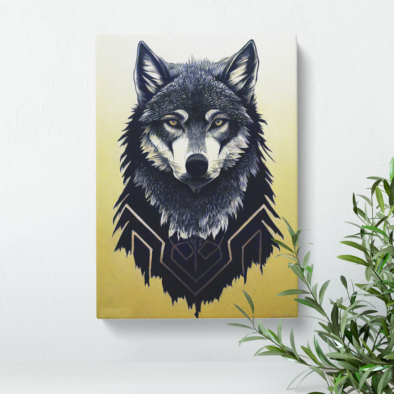 XV1022-4876X Unique Wolf Art No.4 - Print, Wrapped Canvas, 50cm H x 35cm W, No Matte