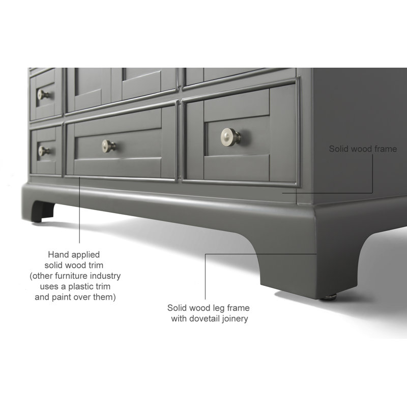 Audrey 48'' W Single Vanity, Carrara White, Brushed Nickel, Sapphire Gray