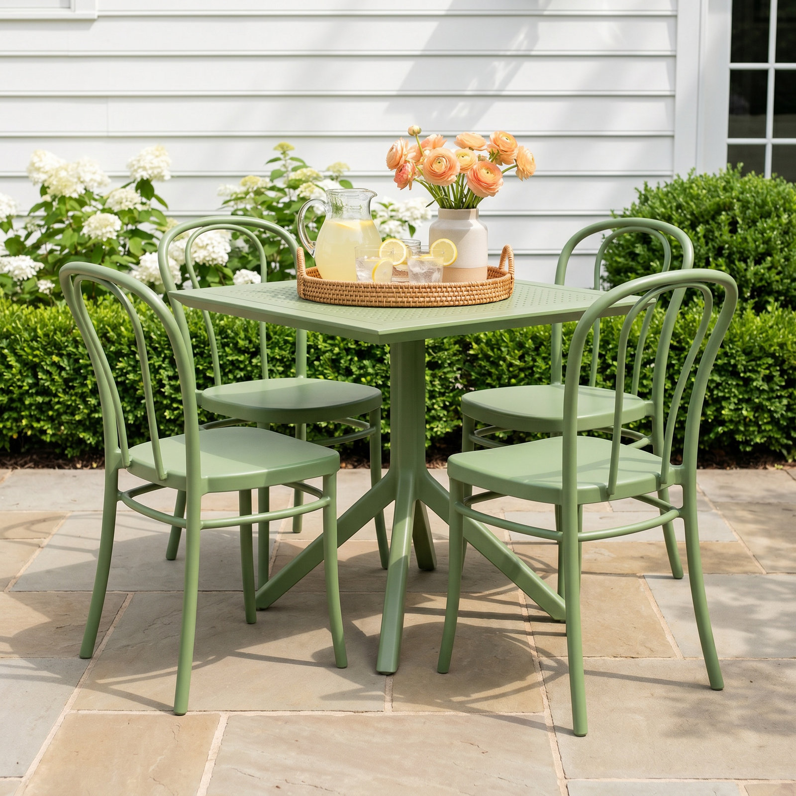 Farrah 32" Patio Dining Set, Olive Green