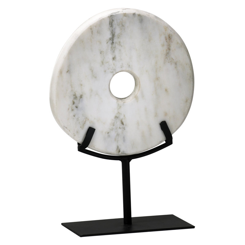 Disk on Stand Sculpture, 13.5" H x 9" W x 4.25" D