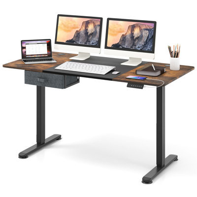 Adjustable Metal Base Computer Desk