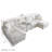 126" U-Shaped Cloud Sectional Sofa with Console and Double Chaise-1652969379