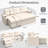 81" L-Shaped Sleeper Sofa With Pull-Out Bed & Armrest Storage-2061494322