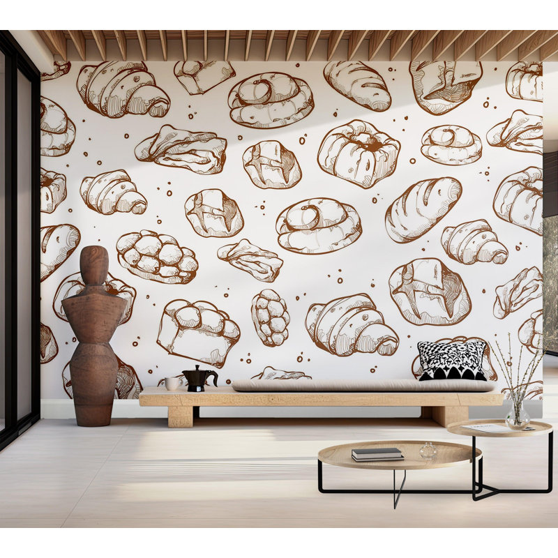Premium Wallpaper Wall Mural - Bakery Delights, 144" L x 210" W