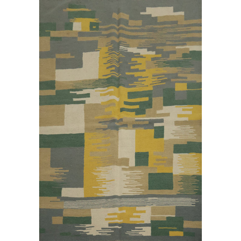 Tapis turc géométrique tissé à la main 5 x 7