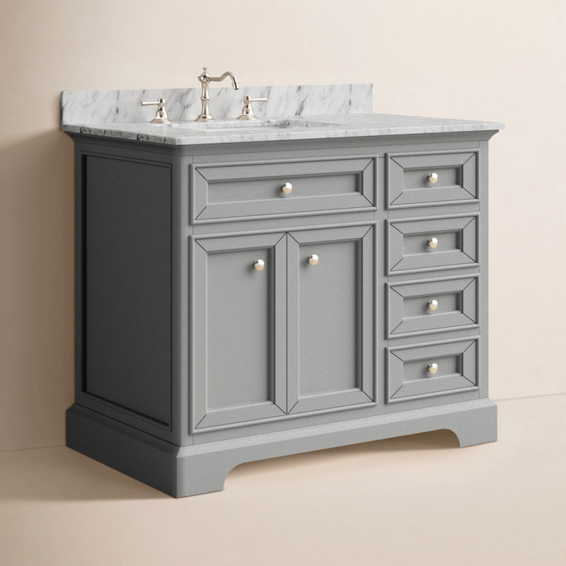 Ensemble de meuble-lavabo simple 37 po Amiri, gris