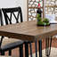 6 tables de salle à manger avec table en épingle à cheveux attrayante, 4 chaises et banc