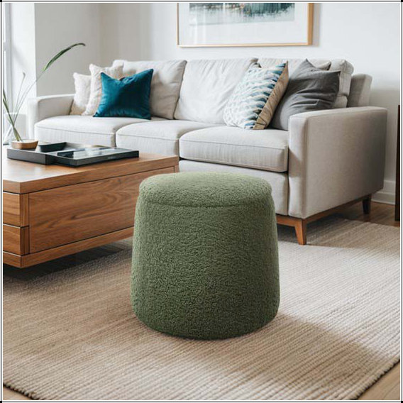 Round Storage Ottoman