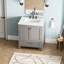 Lavabo-lavabo gris. Armoire 30 po entièrement assemblée avec comptoir en marbre. Fabrication en bois massif. Fermeture douce. Profondeur de 30,11 po, largeur de 18,9 po, hauteur de 34,68 po. Rangement moderne de 91,84 lb. Installation à faire soi-même