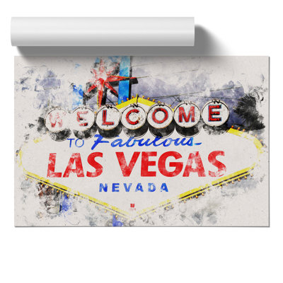 Las Vegas Sign Watercolour - Frameless Print