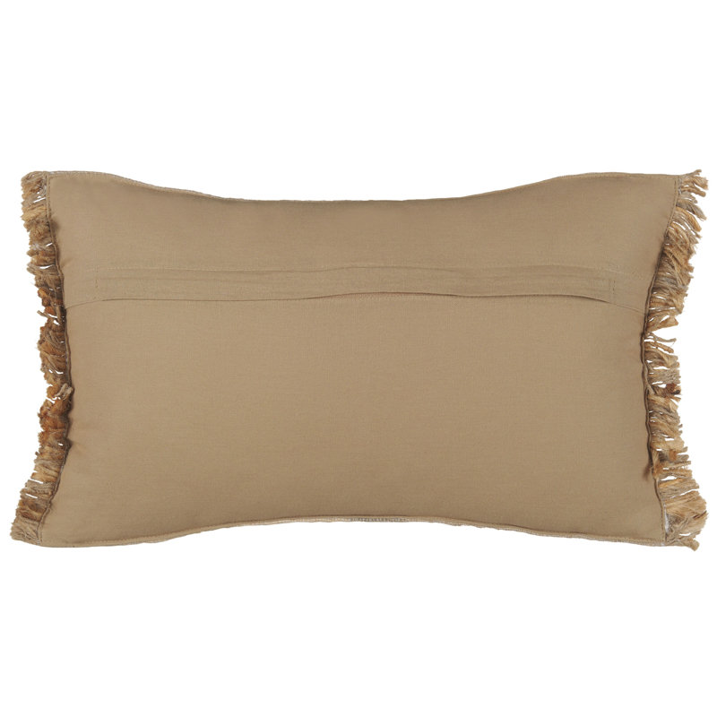 LEDUM Striped Beige Rectangular Lumbar Cushion