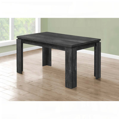 60'' Rectangular Dining Table with Black Reclaimed Wood Look