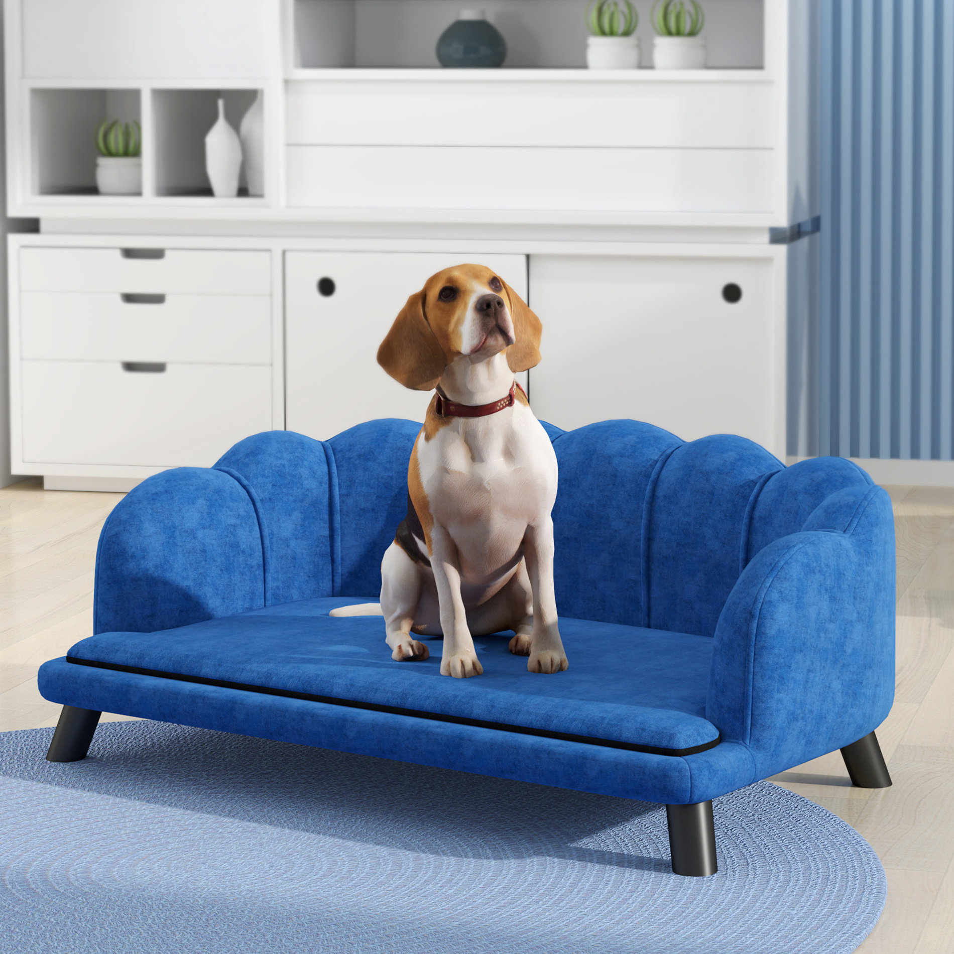 Tucker Murphy Pet™ Velvet Large Dog Couch with Foam Cushioning, Soft ... - Large Foam Dog Bed With Foam Cushioning