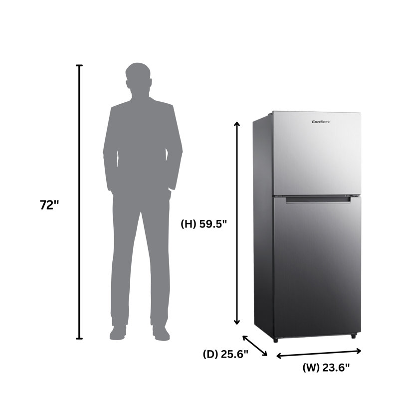 Réfrigérateur-congélateur supérieur 10 pi conservateur E-Star 24 po sans gel 43dB 110V SS
