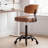 Adjustable Height Drafting Chair with Wheels & Footrest, Ergonomic Faux Leather Office Stool with Backrest and Lockable Casters-709768892