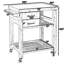 Îlot de cuisine en bambou sur roulettes avec 2 tiroirs et porte-serviettes, chariot de cuisine roulant avec roulettes verrouillables, chariot de rangement mobile pour petite cuisine, salle à manger, salon, naturel