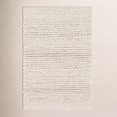 Zekia Ivory Hand-Woven Wool Rug