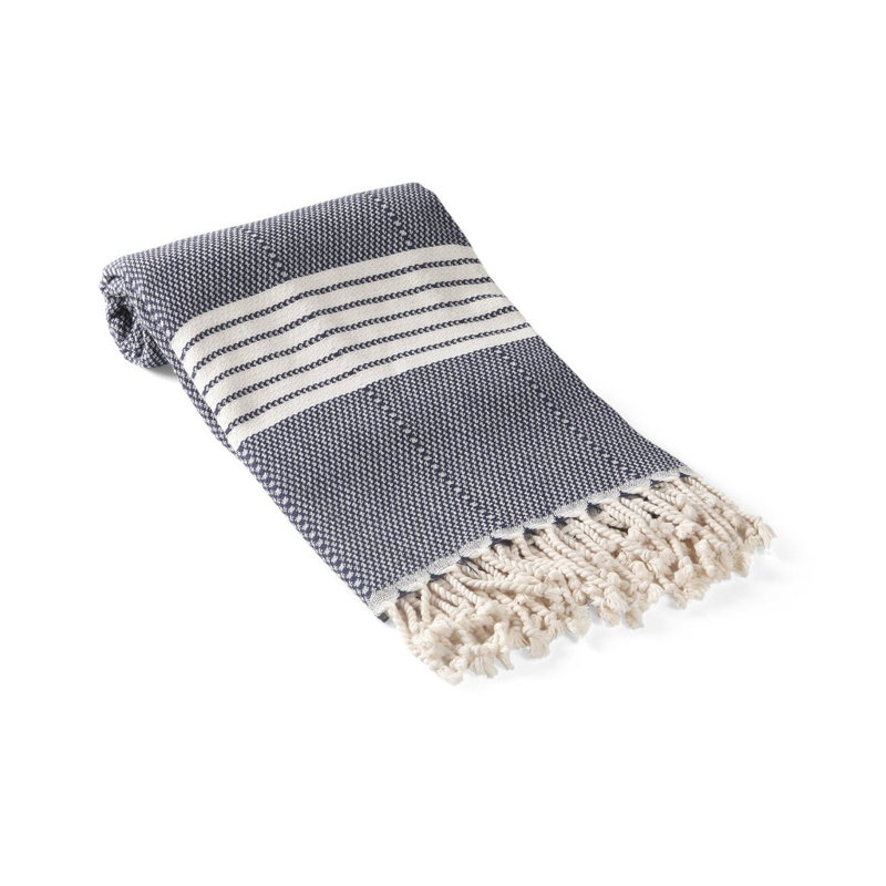 Ensemble de serviettes en coton turc 2 pièces Rae, Bleu marine