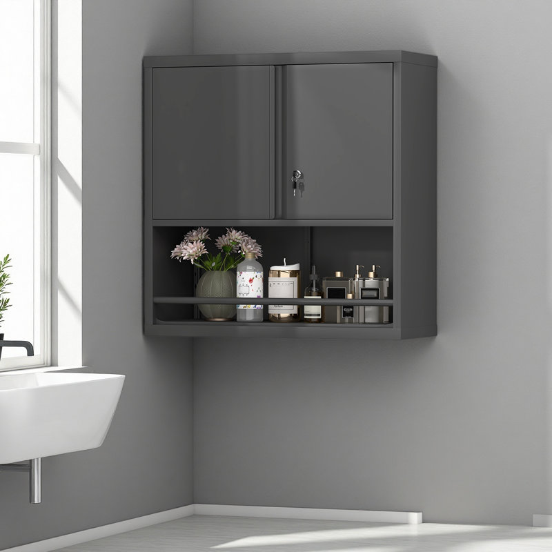 Metal Adjustable 2 Doors Metal Storage Cabinet Kitchen Pantry Cabinet With Adjustable Shelves All Steel Cabinet Locker For Kitchen, Living Room, Dining Room And Office