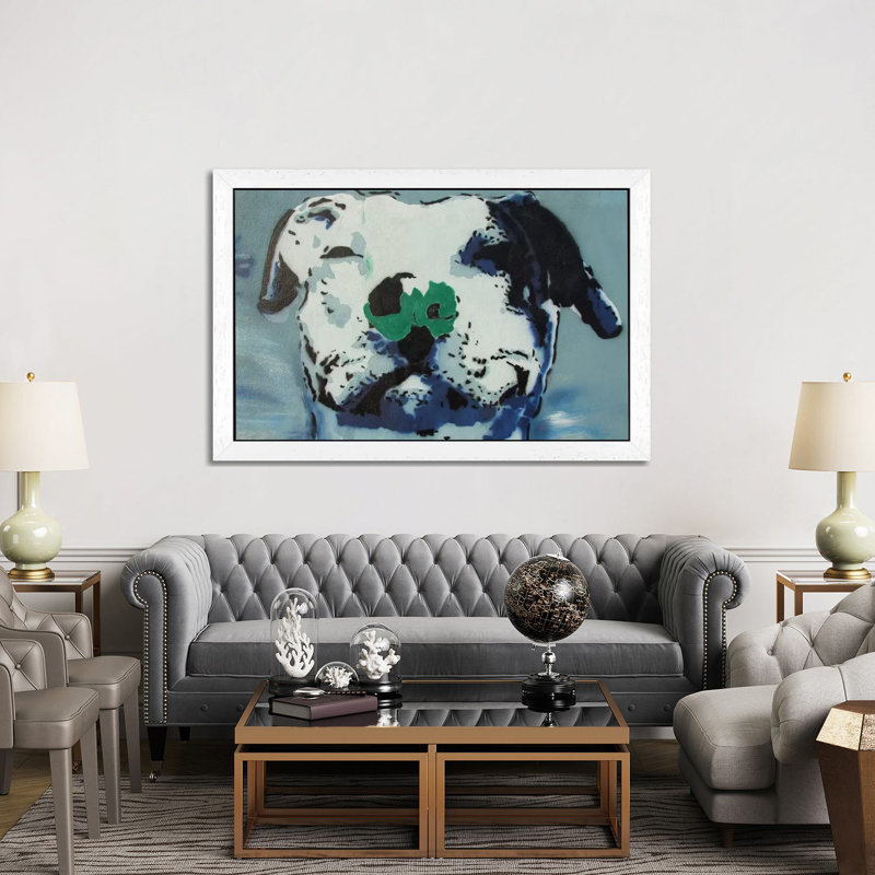 Man's Best Friend - Painting on Canvas, 101.6 cm H x 66.04 cm W, White Floater Framed